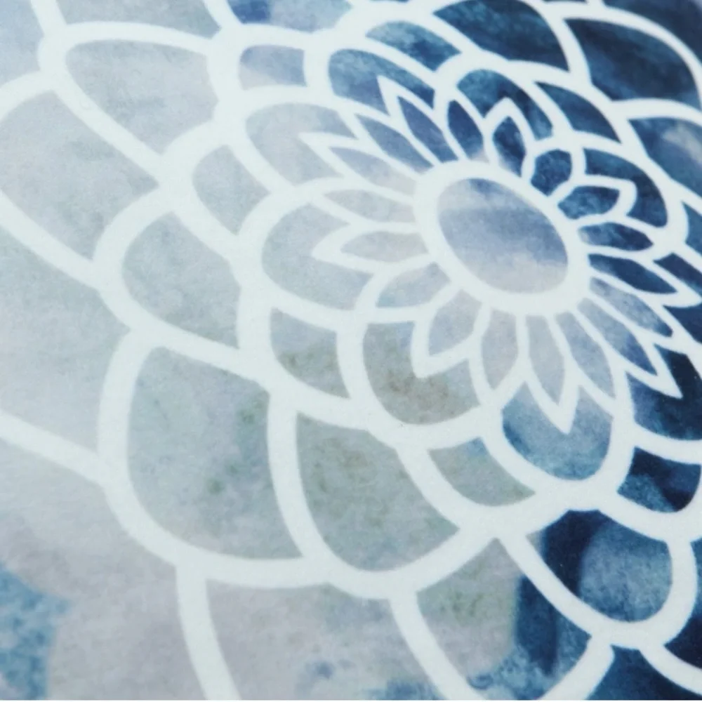 Luxury Home | Coastal Blue Watercolor Ombre Dahlia Print Lumbar Pillow Covers